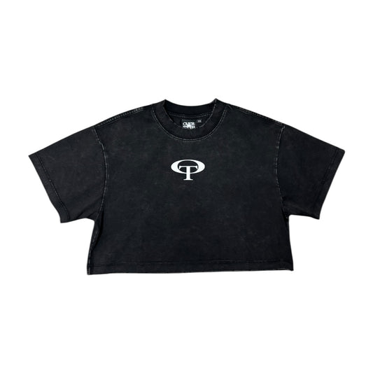 OT Washed Black Crop Top