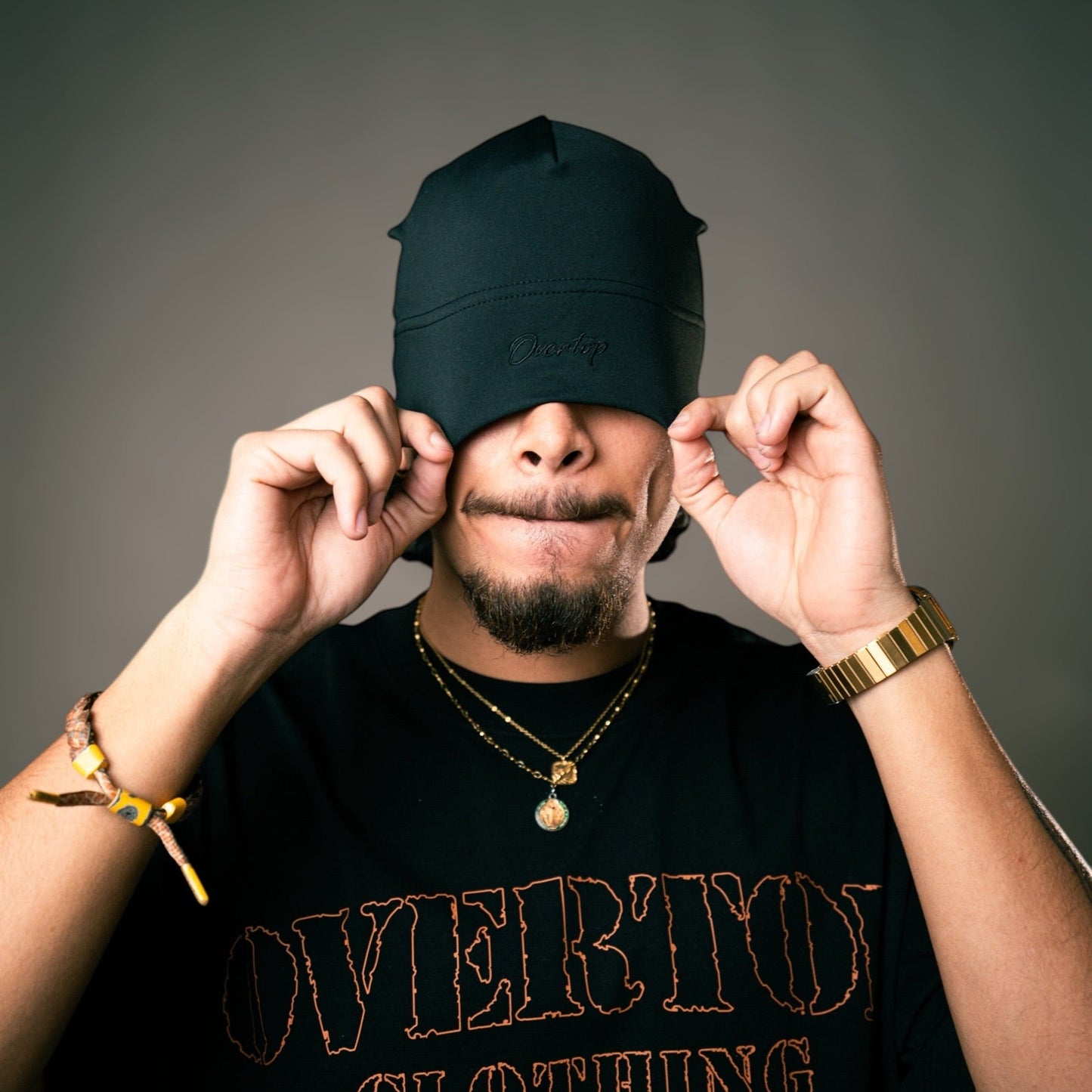 Black on Black Skull Cap